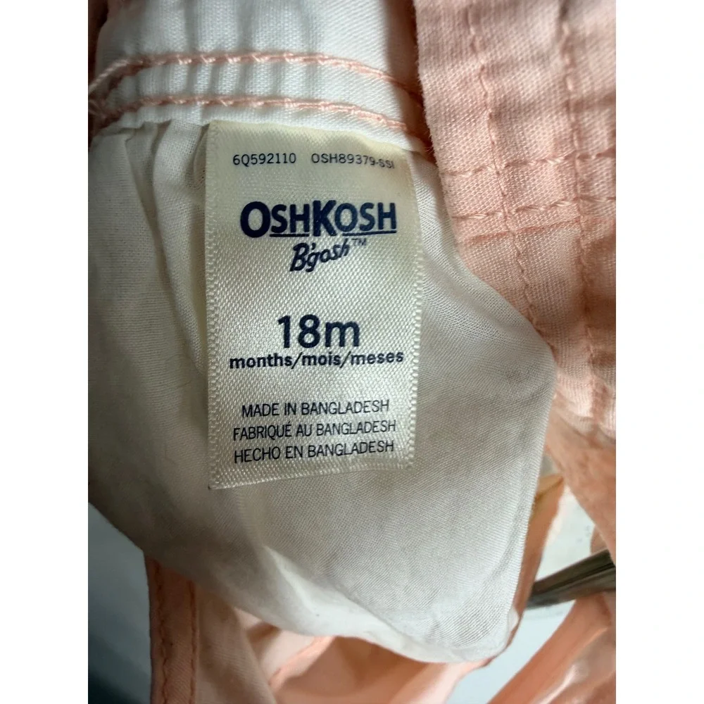 OshKosh Bgosh Pink Bunny Tulle Overall Dress Glitter Tutu Easter Rabbit Skirt